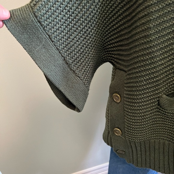 J. Crew Olive Green Turtleneck Poncho Sweater - Picture 5 of 11